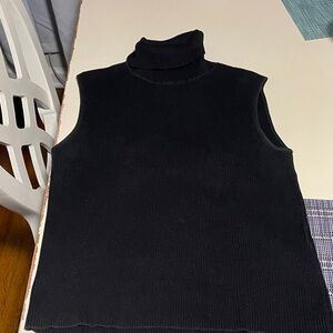Chico's Black Sleeveless Turtleneck Sweater